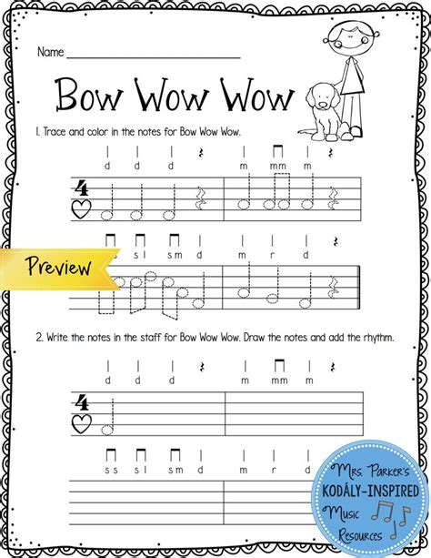 Grade 1 Traditional Music Worksheet