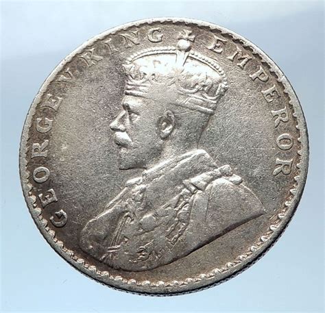 1912 India Uk King George V Silver Antique Rupee Vintage Indian Coin