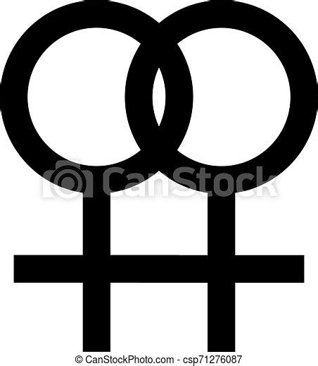 Lesbian Symbol In Simple Outline Black Color Design Sexual Orientation Vector Gender Sign