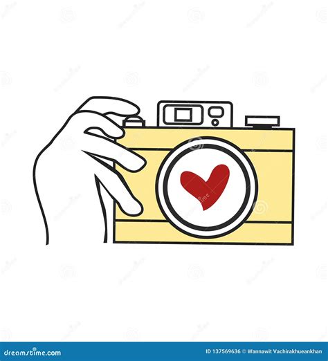 Hand Holding Camera Vector Stock Vector Illustration Of Optical