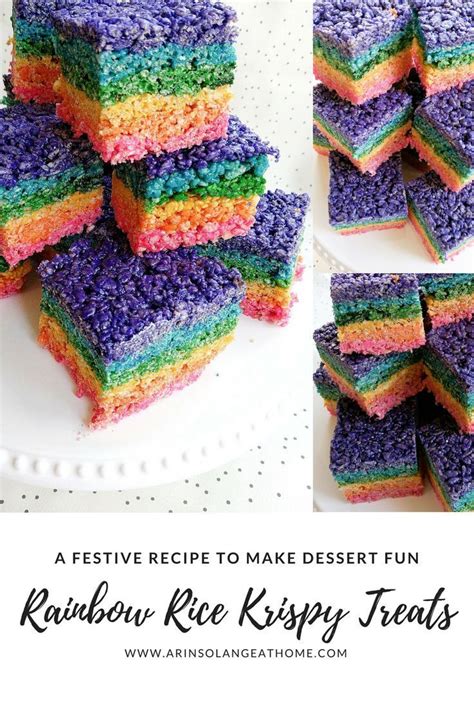 Rainbow Rice Krispy Treat Recipe Arinsolangeathome Rice Krispie