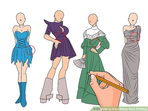 Anime clothes drawing at getdrawings | free download. How to Draw Anime Girl's Clothing (with Pictures) - wikiHow
