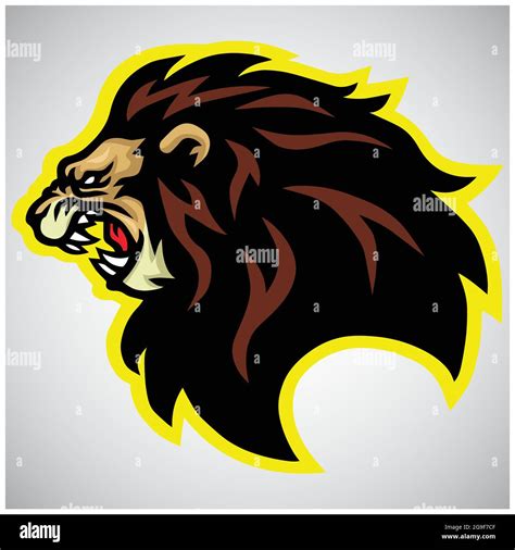 Wild Lion Head Roaring Logo Mascot Stock Vector Image And Art Alamy