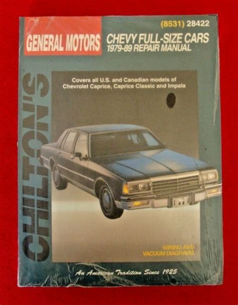 Chilton Chevrolet Full Size Cars 1979 1989 Repair Manual Ch28422 For