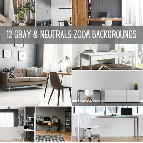 12 Modern Gray And Neutral Room Zoom Backgrounds Zoom Meeting Etsy