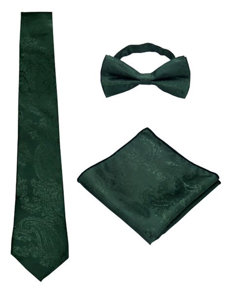 Dark Green Tie Green Paisley Ties For Men Emerald Silk Etsy