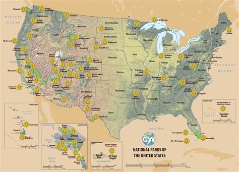 Us Map Of National Parks Map Of The World