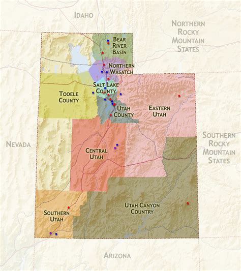 Regional Map For The Manti Utah Temple