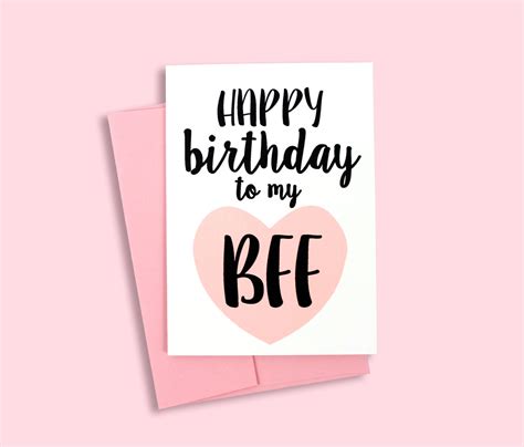 Happy Birthday To My Bff Card Greeting Blank A1 Best Friend