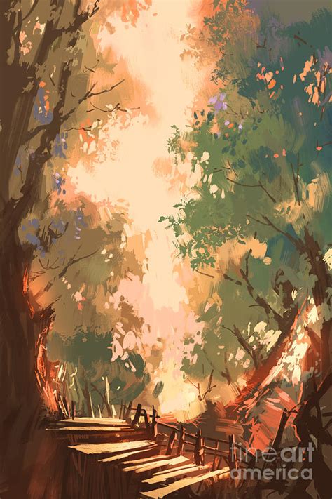 Colorful Forest Background Digital Art By Tithi Luadthong Pixels