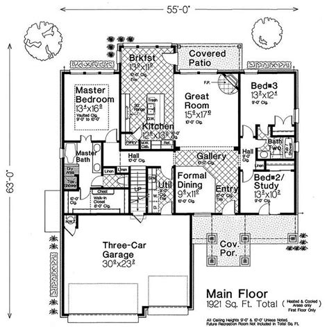 Craftsman Style House Plan 3 Beds 3 Baths 1921 Sqft Plan 310 1320
