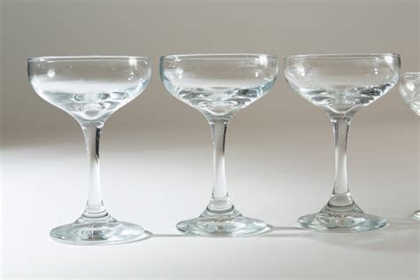 14 Champagne Coupe Glasses Great Gatsby 3oz Mid Century Modern Hollywood Regency Flapper Style