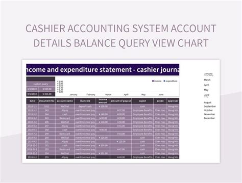 Cashier Accounting System Account Details Balance Query View Chart