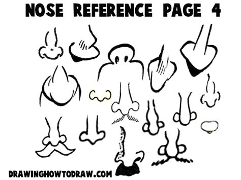 Cartoon Noses Reference Sheets And Examples For Drawing Practice How