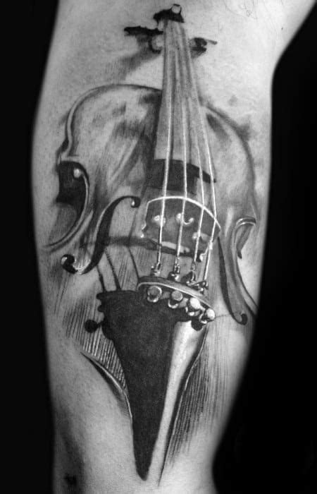 50 Violin Tattoo Designs For Men Music Instrument Ink Ideas