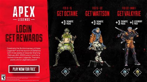 Apex Legends Third Year Anniversary Celebration And Rewards Announced