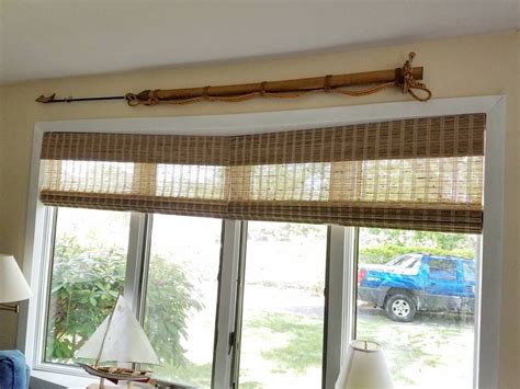 Provenance Bamboo Roman Shades On This 4 Opening Bay Window The