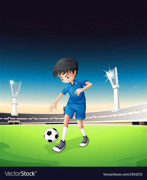 Boy Playing Soccer Royalty Free Vector Image Vectorstock