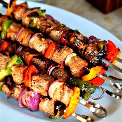 Grilled Marinated Steak Kebabs Grilling Recipes Beef Recipes Chicken