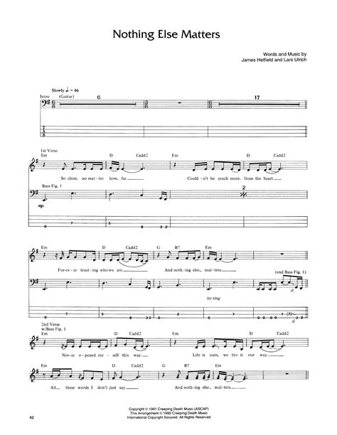 Free Piano Sheet Music For Nothing Else Matters By Metallica Bdaxpress