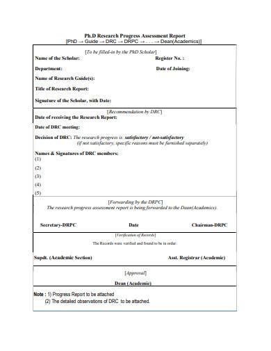 Free Research Progress Report Samples In Ms Word Pdf