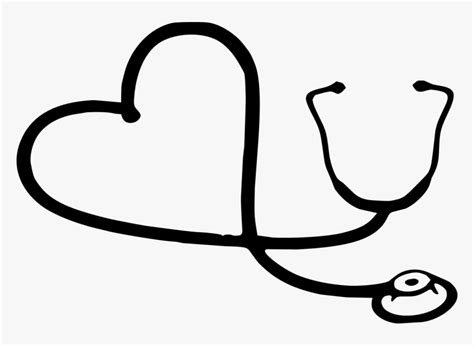 Heart Stethoscope Clip Art Black And White