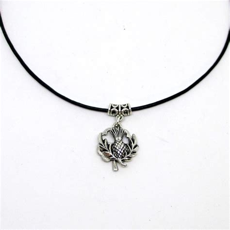 Celtic Thistle And Shamrock Necklace Thistle Four Leaf Clover
