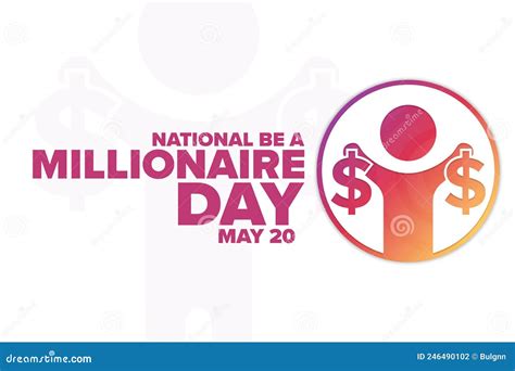 National Be A Millionaire Day May 20 Holiday Concept Stock Vector