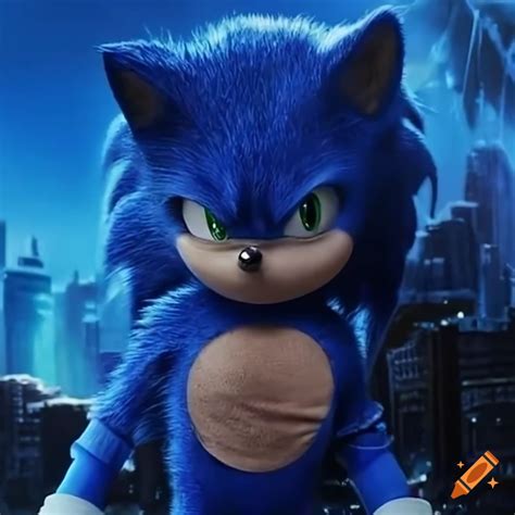 Sonic The Hedgehog Live Action Movie Still Running On Craiyon