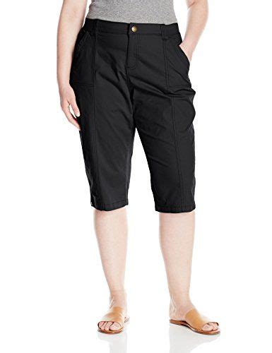 Lee Womens Plus Size Relaxed Fit Lorelie Knit Waist Capri Pant Black