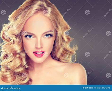 Young Wide Smiling Blonde Haired Girl Model Stock Photo Image Of