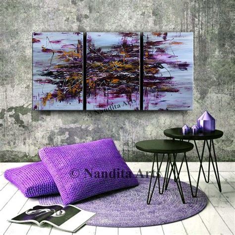Extra Large Wall Art Abstract Painting Contemporary Art Purple