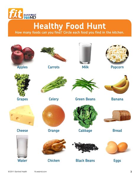 Healthy Foods Printable