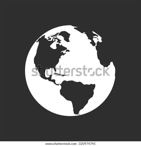 Earth Globe Label Earth Map Monochrome Stock Vector Royalty Free