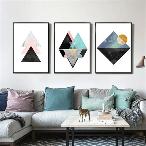 Simple Geometric Quote Canvas Painting Nordic Poster Wall Art Prints