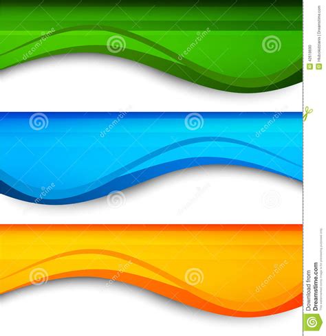 Set Of Wavy Banners Stock Vector Illustration Of Element 42618690