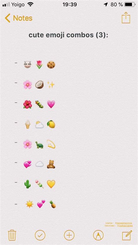 Cute Emoji Combos 3 Emoji Combinations Cute Emoji Cute Instagram Captions