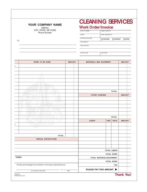 Free Printable House Cleaning Invoice
