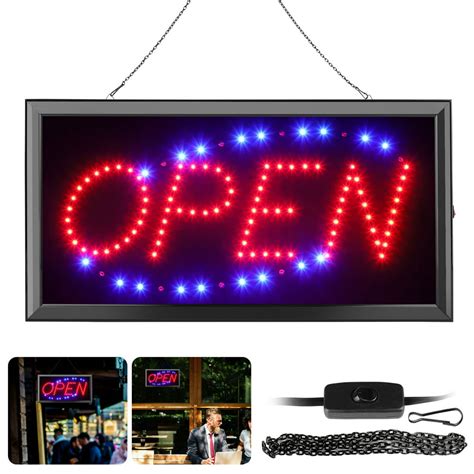 Tsv Led Neon Open Sign For Business 19 X 10 In Led Shop Light Business Hours Sign