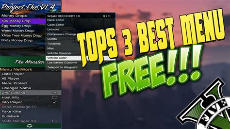Ps3 Tops 3 Best Mod Menu For Gta 5 Free Youtube