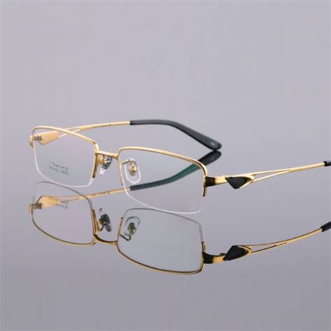 Buy Width 145 New Pure Silica Gel Titanium Semi Rimless Male Eyeglasses Frames