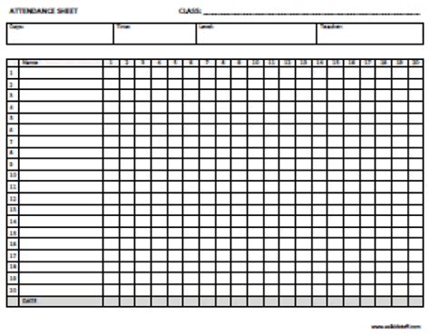 9 Monthly Attendance Sheet Templates Excel Templates