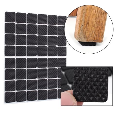 Spptty Table Rubber Pads48pcs Black Non Slip Self Adhesive Floor