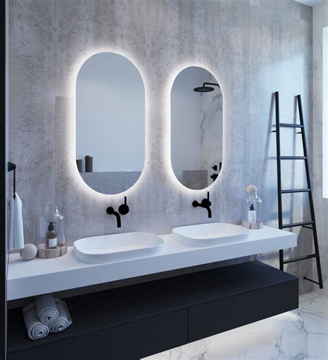 Oval Led Backlit Mirror 1000mm X 500mm Luxe Mirrors