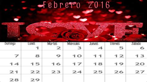 Fondo de Pantalla Calendario de Febrero 2016 - BloggerGifs