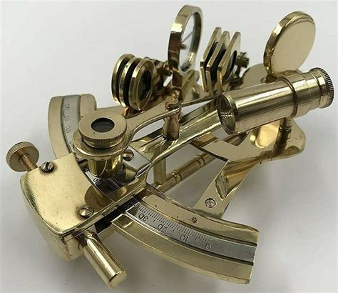 antique brass sextant navigation nautical marine sextants with wooden decor box ebay