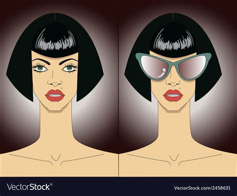 Women Faces In Sunglasses Royalty Free Vector Image