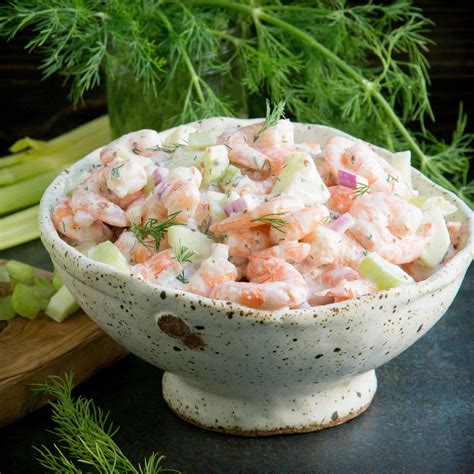 creamy shrimp salad with dill low carb keto friendly in 2021 shrimp salad low carb shrimp