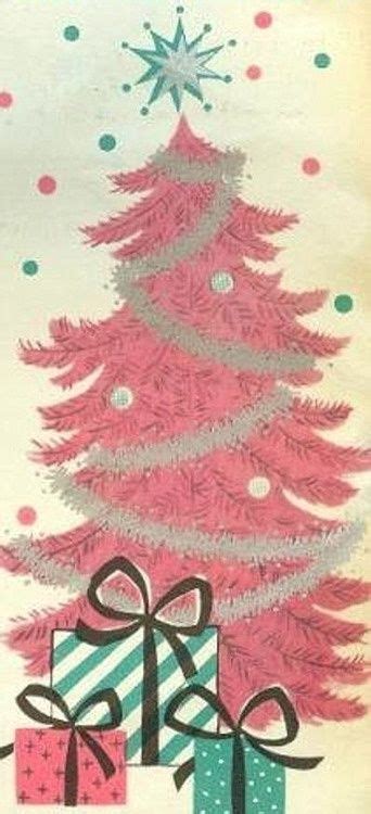 Vintage Christmas Card Vintage Pink Christmas Vintage Christmas