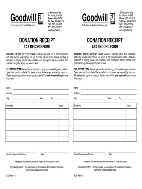 Goodwill Donation Receipt Fill Out Sign Online DocHub